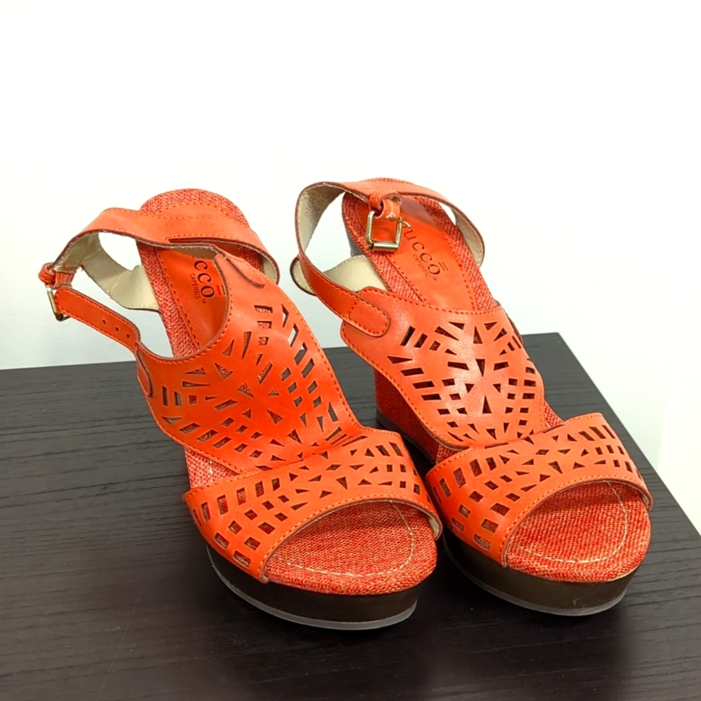 Orange Bucco Lightweight High Heels